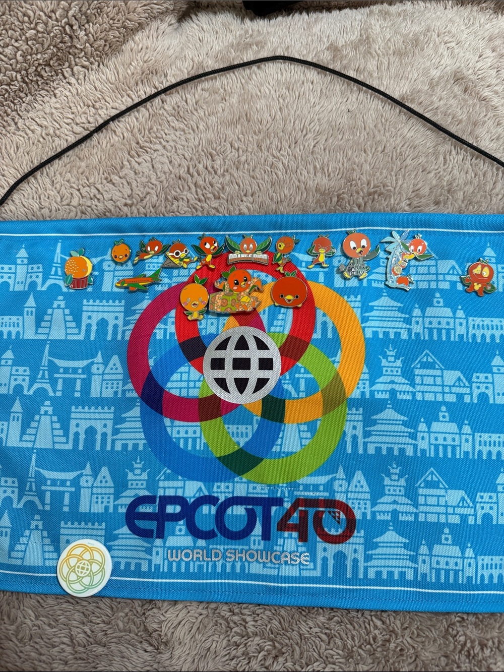 Disney Orange Bird Trading Pins (15 Pins) with EPCOT 40 Pin Flag with Button